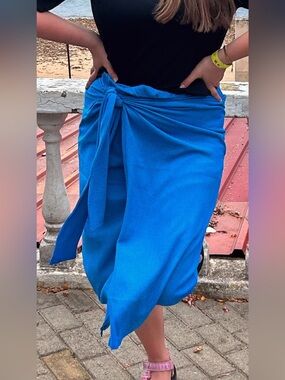 Stradivarius Bright Blue Wrap Skirt Sarong
